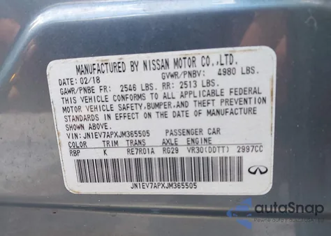 2018 Infiniti Q50 3.0T Luxe from USA, damaged, VIN JN1EV7APXJM365505